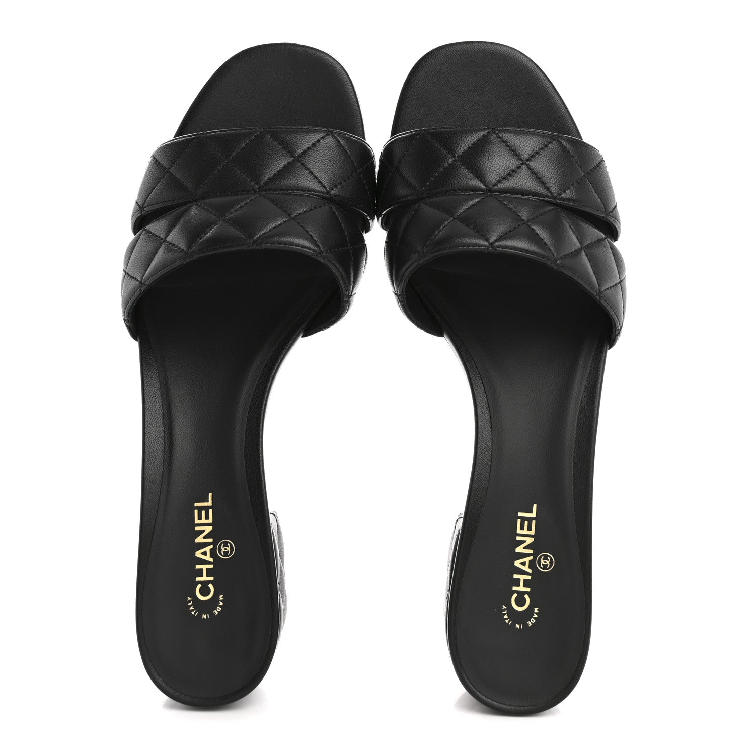 Lambskin Quilted Mules 40 Black