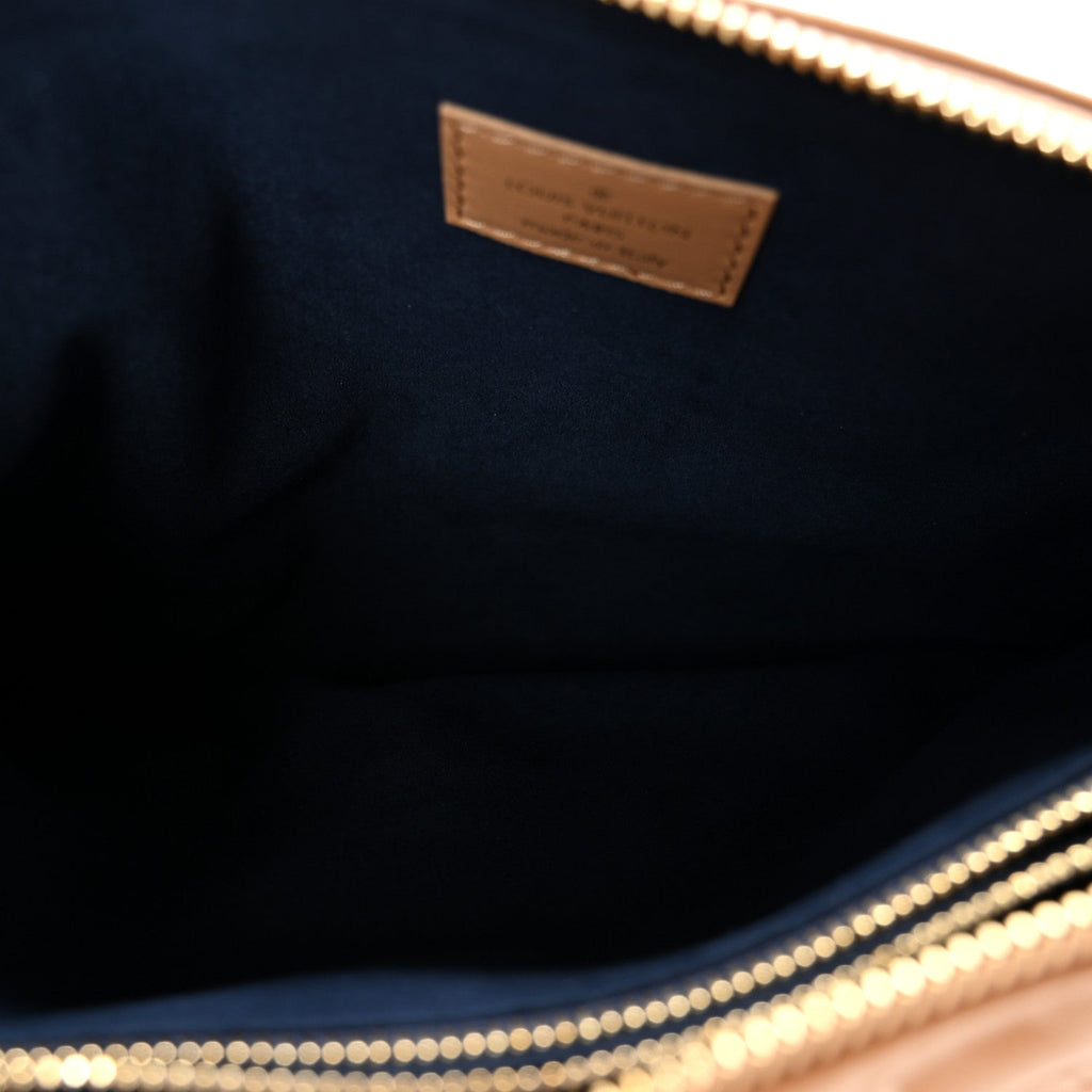 Louis Vuitton Lambskin Embossed Monogram Coussin PM Camel