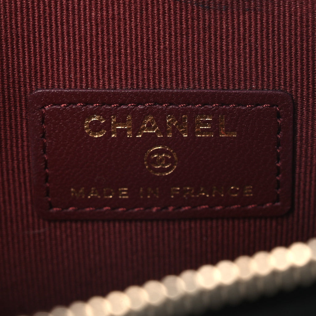 Chanel Lambskin Quilted CC In Love Heart Clutch With Chain Black