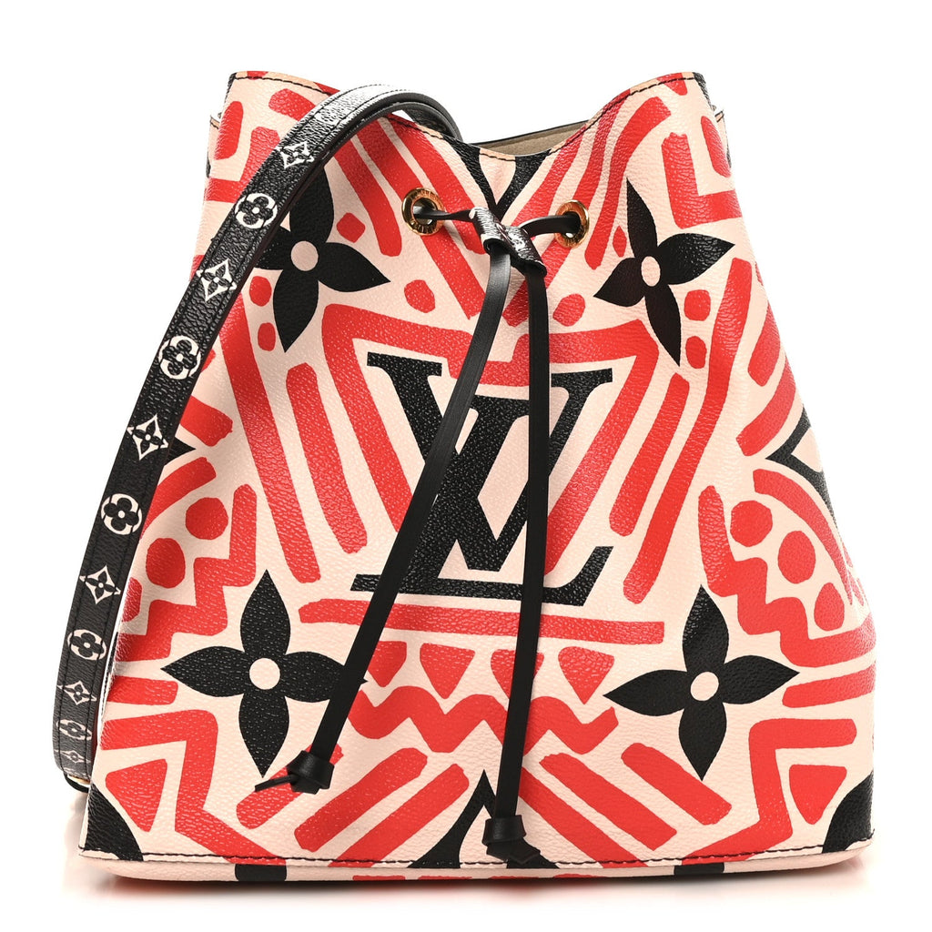 Louis Vuitton Monogram Giant Crafty NeoNoe MM Creme Rouge Black