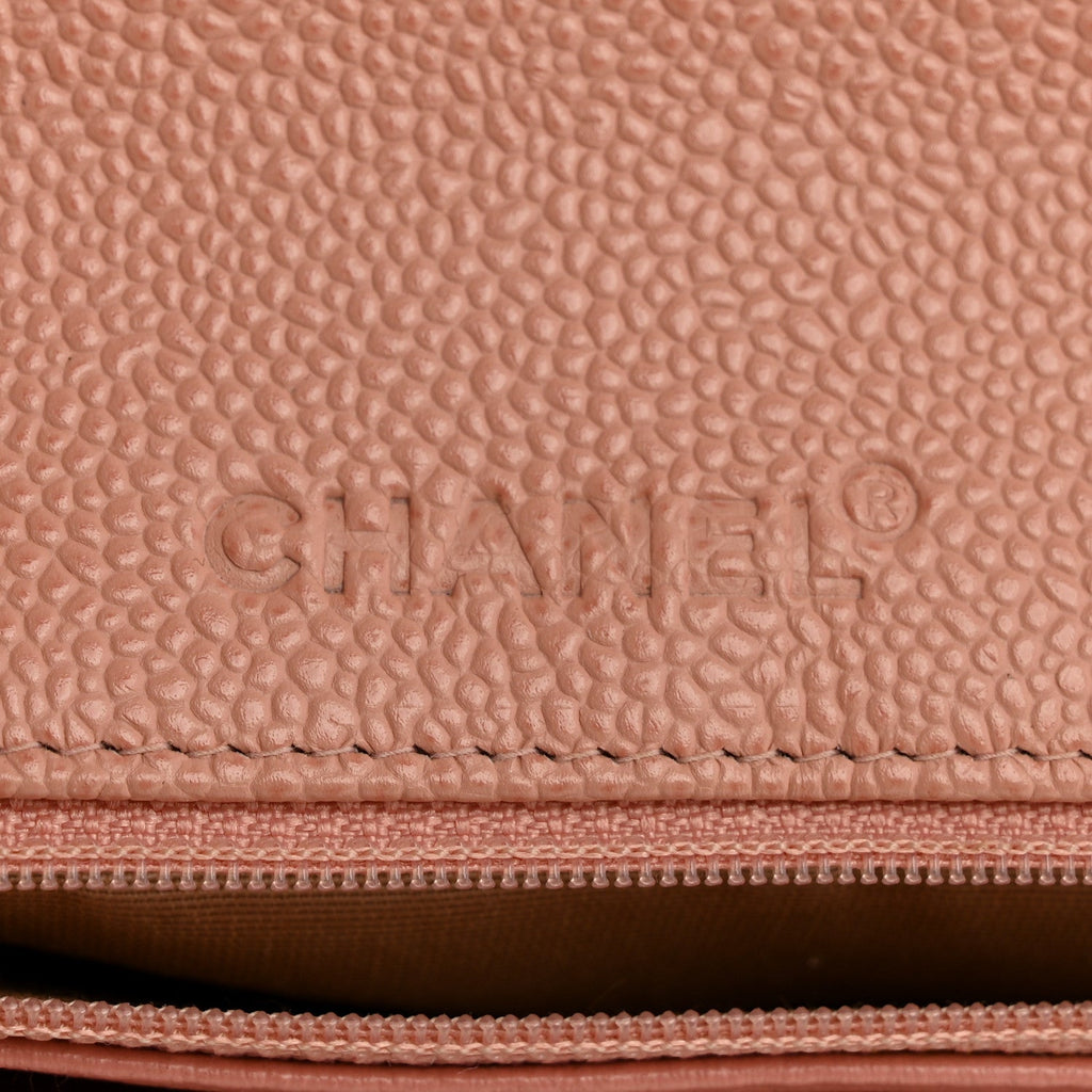 Chanel Caviar Quilted XL Jumbo Single Flap Light Pink
