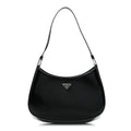 Prada Spazzolato Cleo Shoulder Bag Black