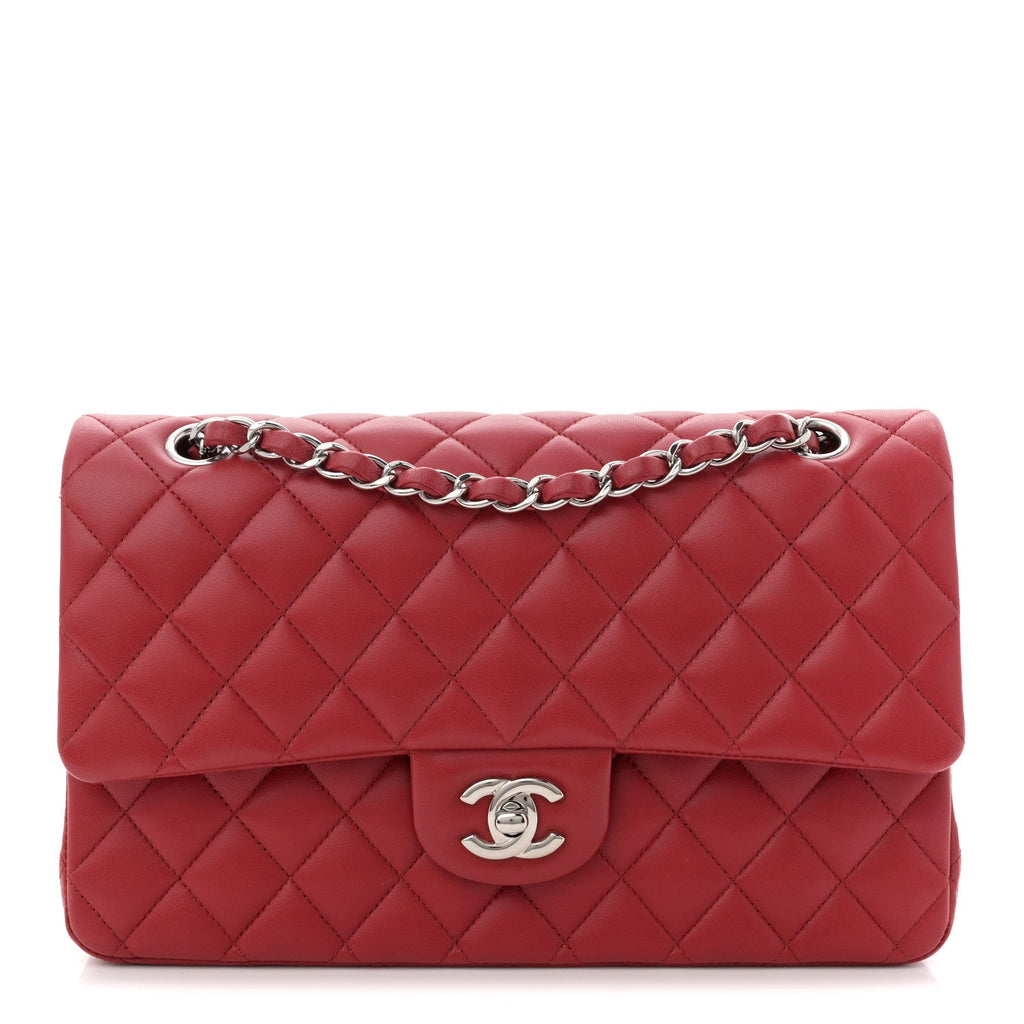 Chanel Lambskin Quilted Medium Double Flap Red