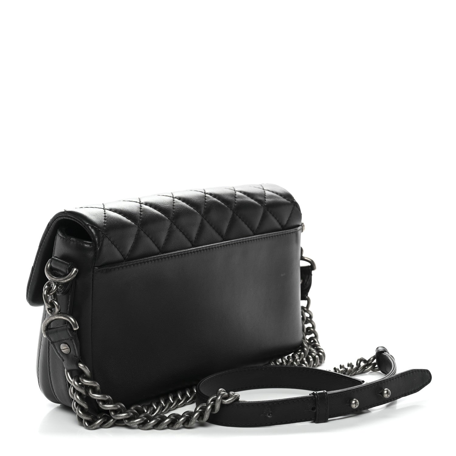 Chanel Calfskin Quilted Large Rock My Shoulder Flap Black