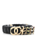 Lambskin Ruched Chain CC Belt 90 36 Black Multicolor