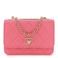 Chanel Lambskin Quilted Mini Trendy CC Wallet On Chain WOC Pink