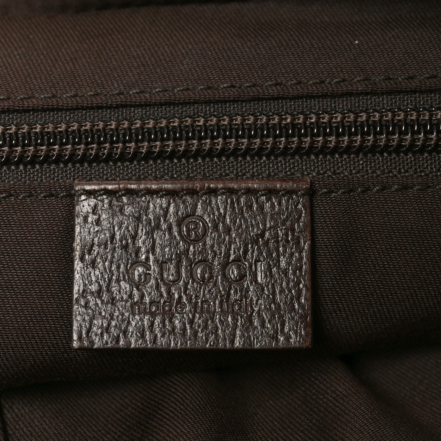 Gucci Monogram Web Medium Half Moon Hobo Dark Brown