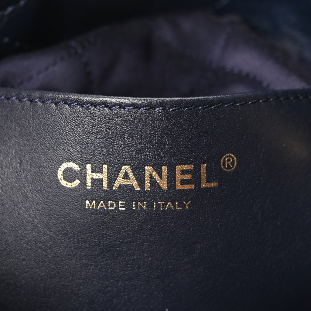 Chanel Shaded Calfskin Quilted Mini Chanel 22 Blue Dark Blue