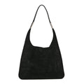 Gucci Suede Logo Shoulder Bag Black
