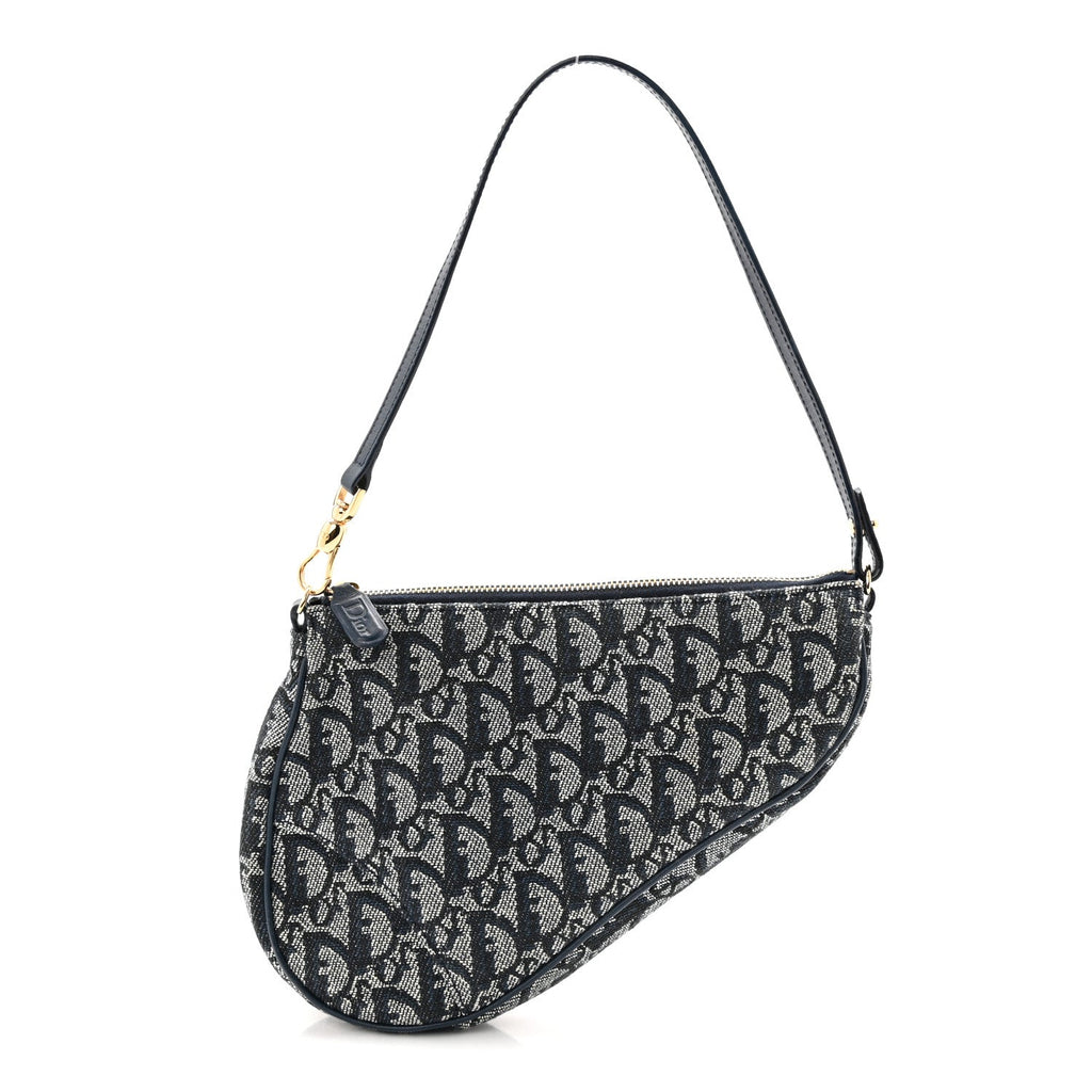 Christian Dior Monogram Mini Saddle Pochette Navy