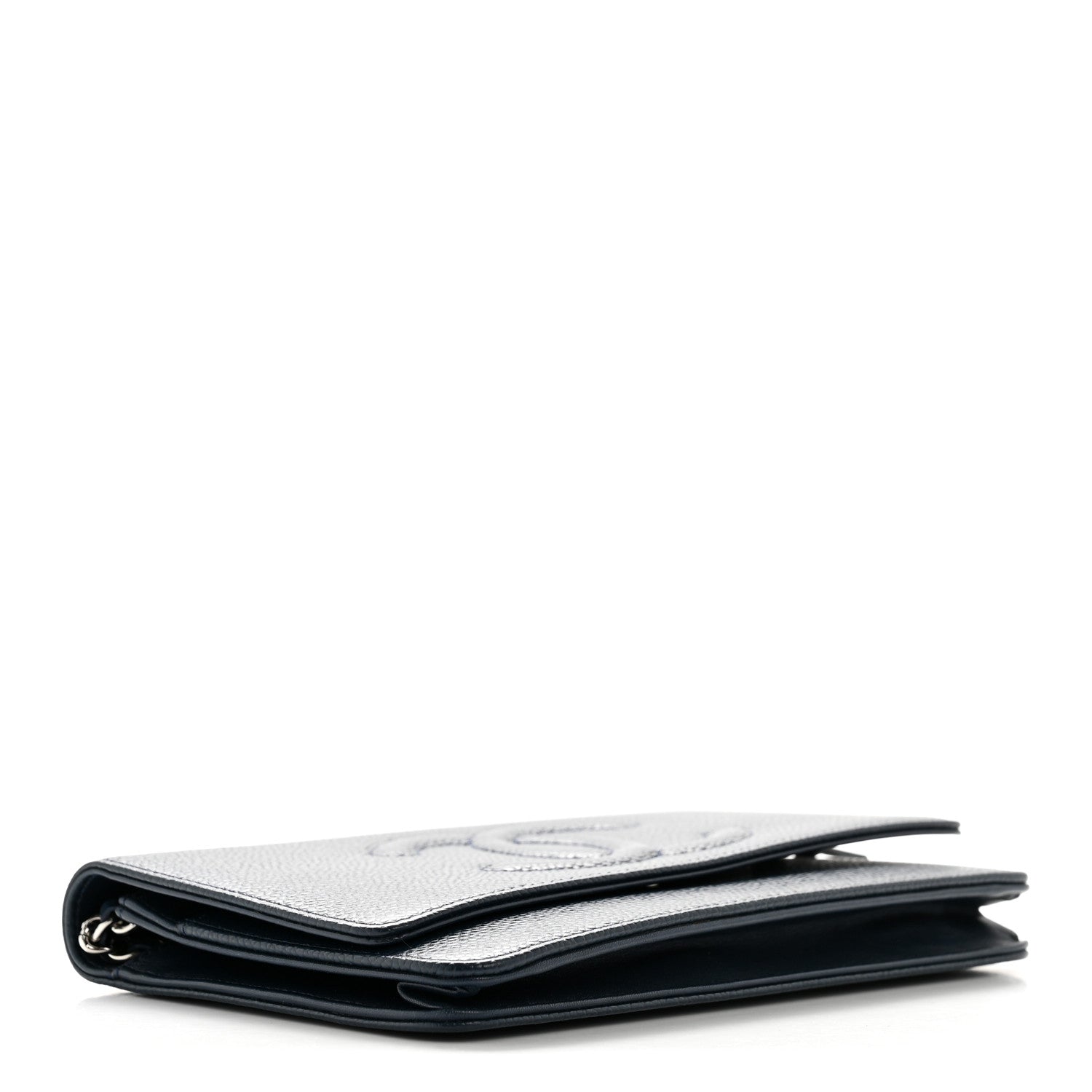 Chanel Caviar Timeless CC Wallet on Chain WOC Navy Blue