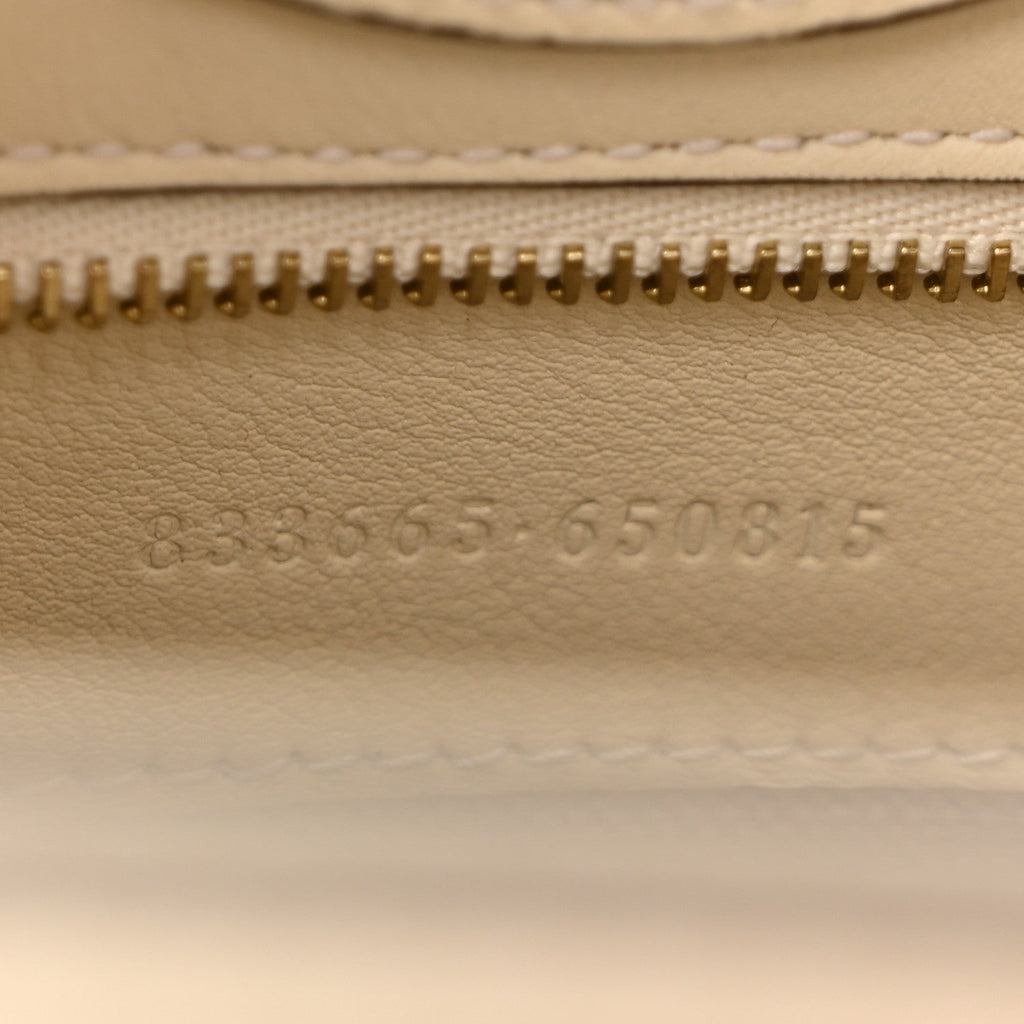 Gucci Arabella Calfskin Horsebit 73 Mini Bucket Bag White