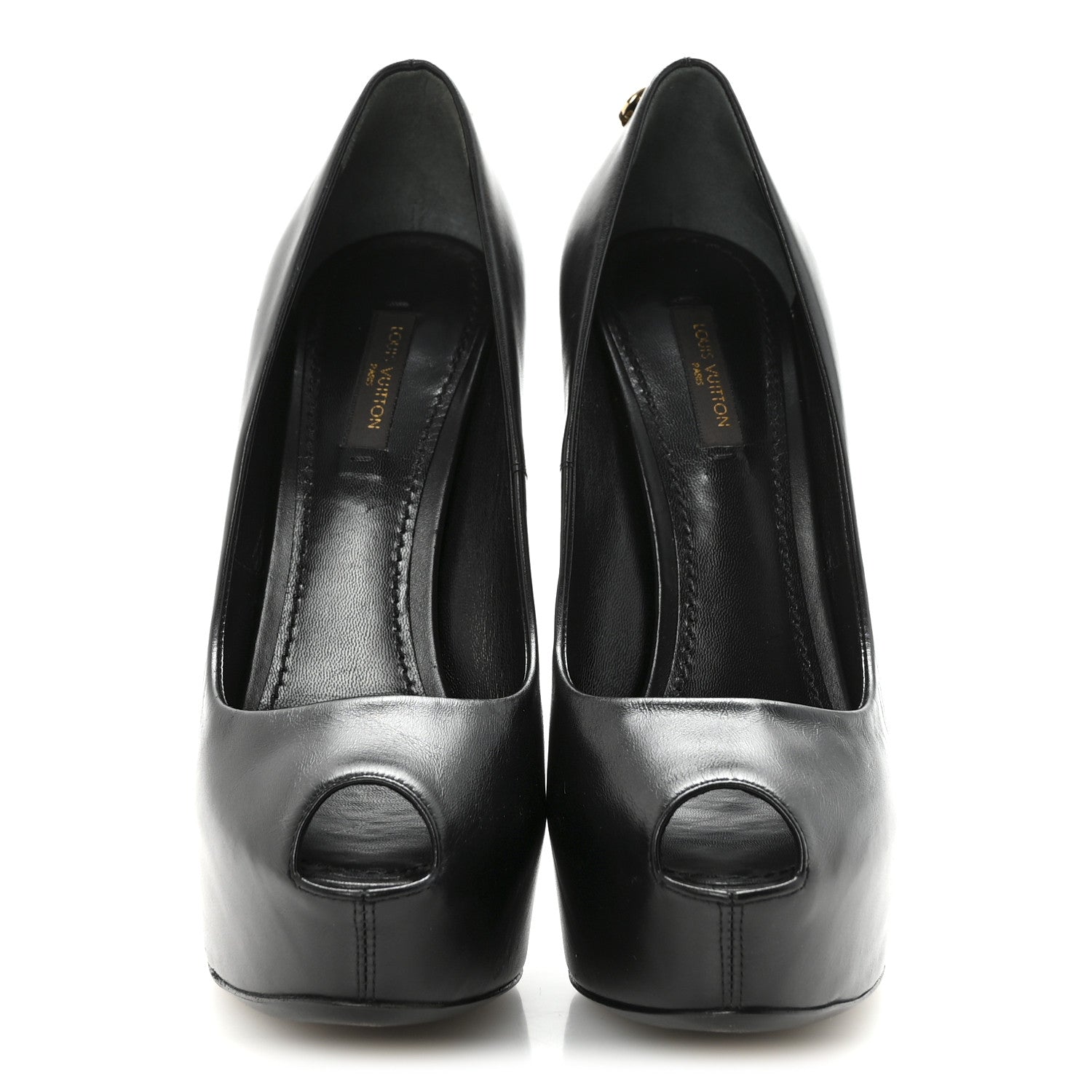 Louis Vuitton Smooth Calfskin Oh Really Peep Toe Pumps 37.5 Black