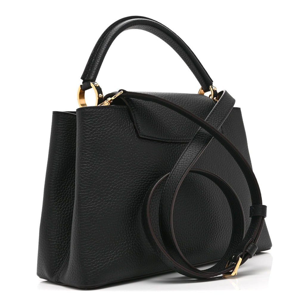 Louis Vuitton Taurillon Capucines PM Black