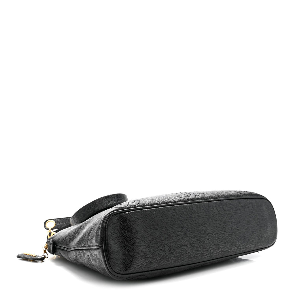 Chanel Caviar Triple CC Shoulder Bag Black