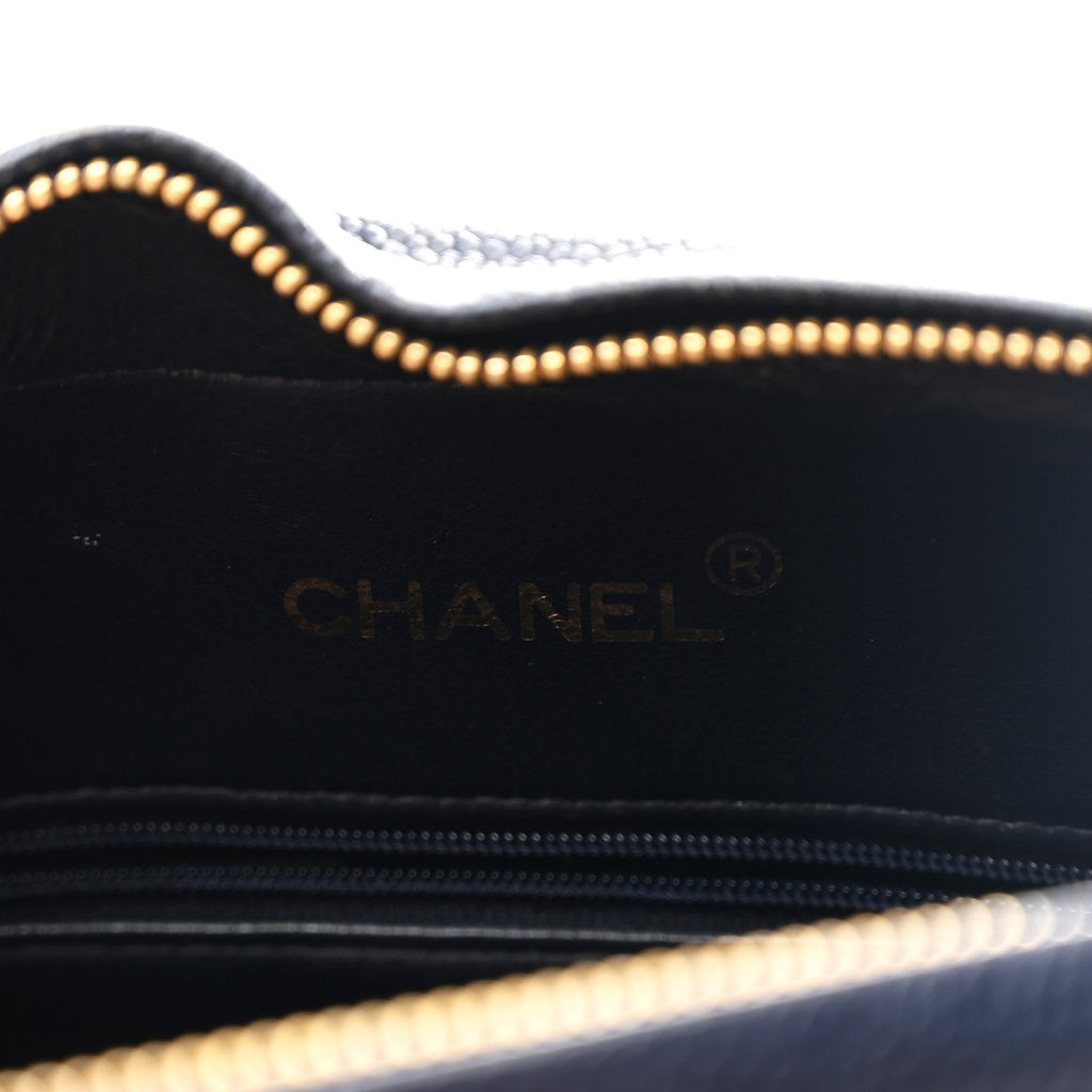 Chanel Caviar Quilted CC Shoulder Bag Navy