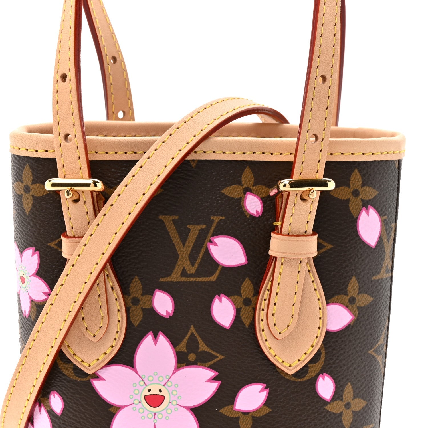 Louis Vuitton LV X TM Monogram Cherry Blossom Nano Bucket Sakura Brown