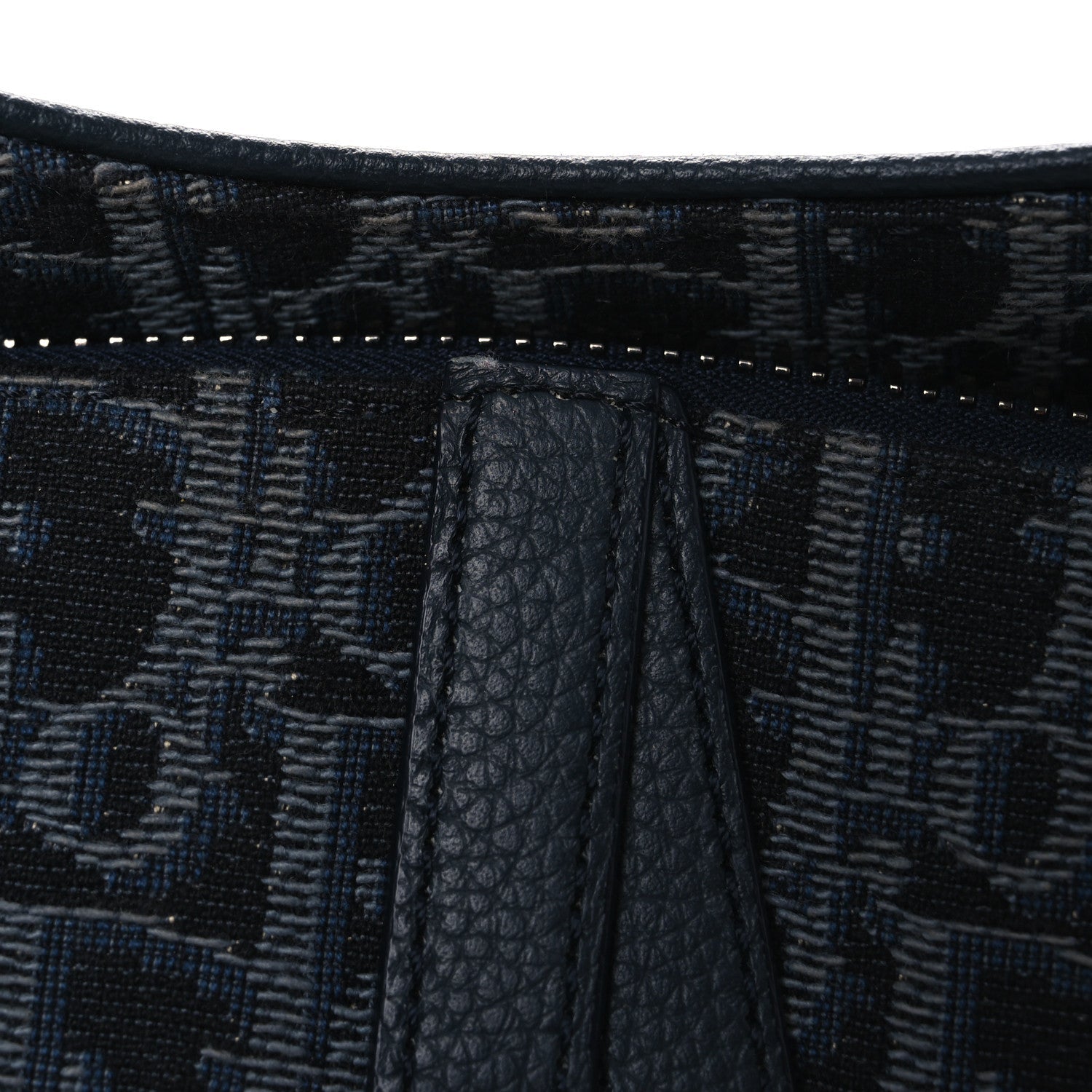 Christian Dior Oblique Mens Saddle Bag Black Blue