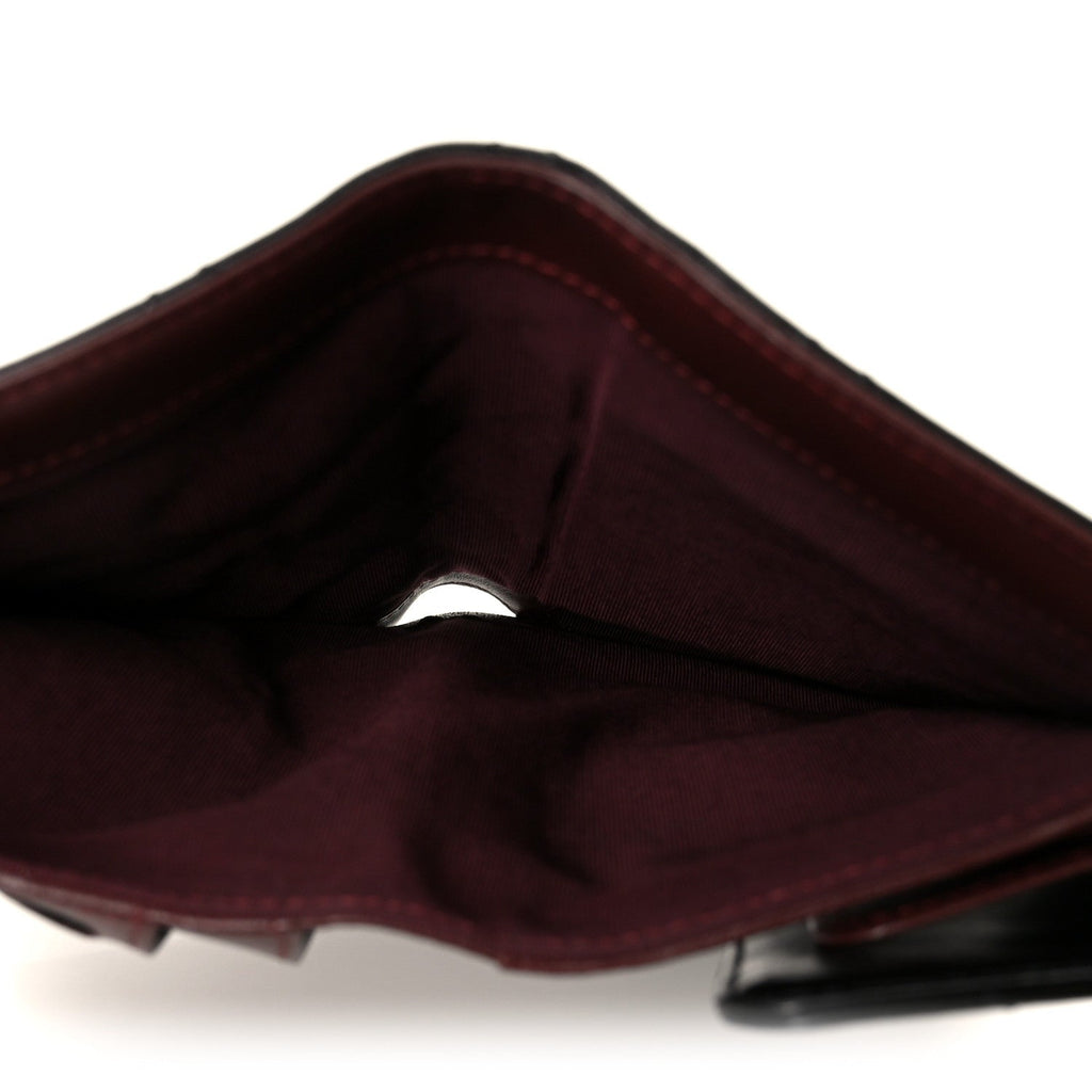 Lambskin Quilted Large Flap Wallet Black