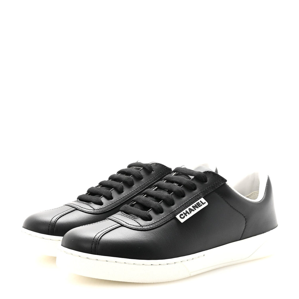 Calfskin CC Womens Sneakers 37 Black