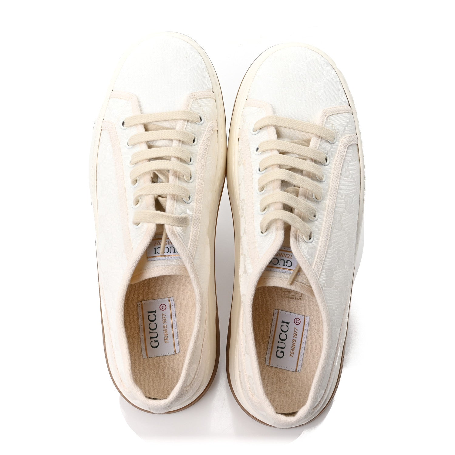 Gucci GG Monogram Mens 1977 Tennis Platform 52mm Sneakers 11 Great White Mystic White