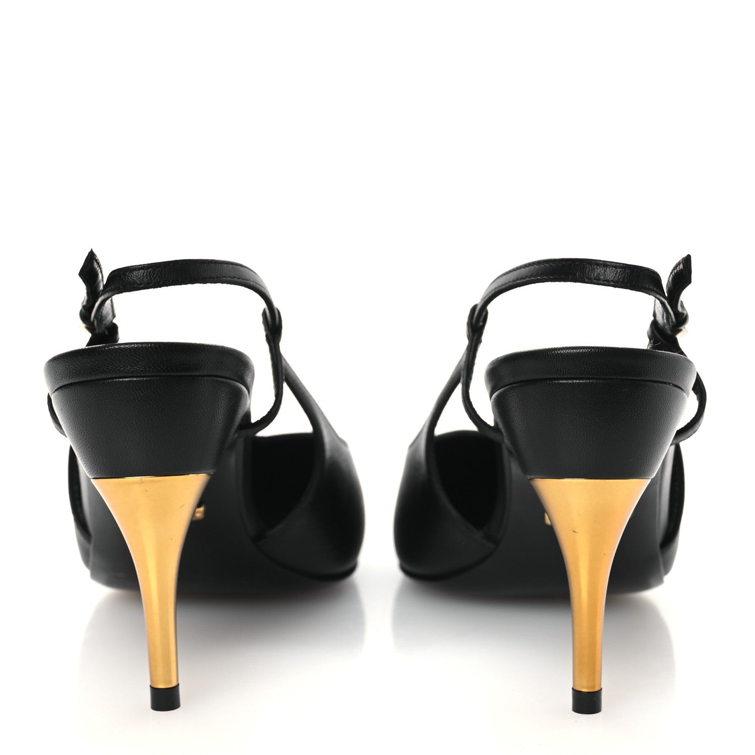 Gucci Calfskin Slingback Pumps 36.5 Black