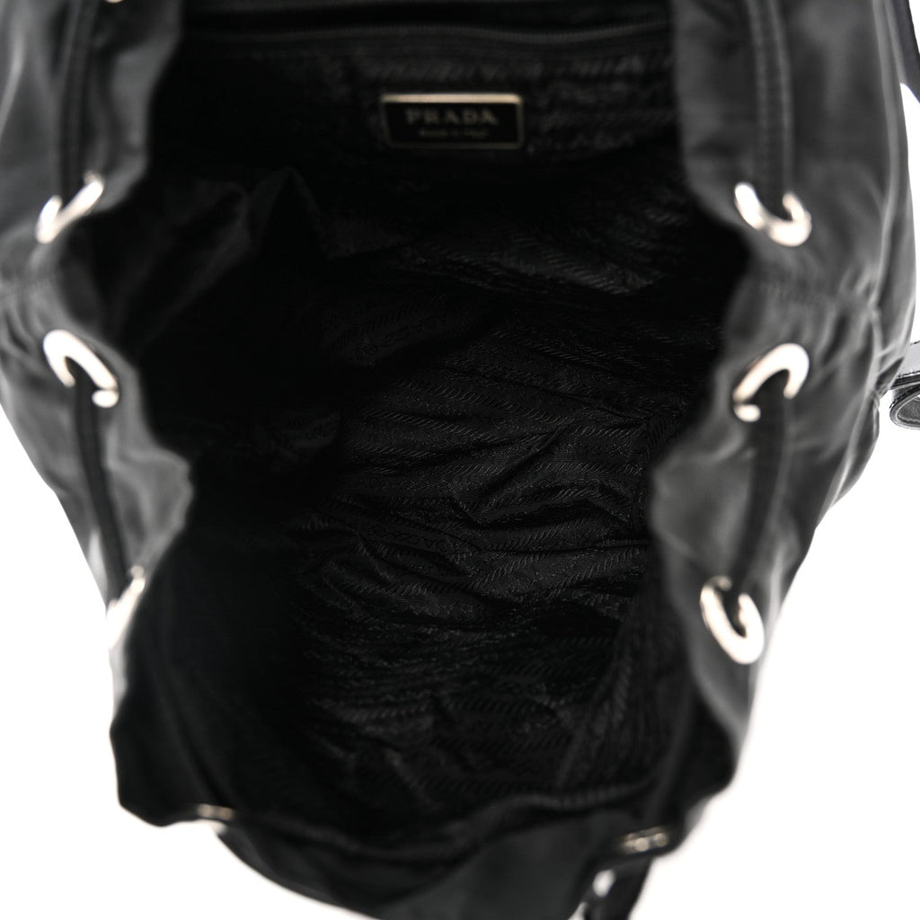 Prada Tessuto Nylon Vela Cinch Backpack Black