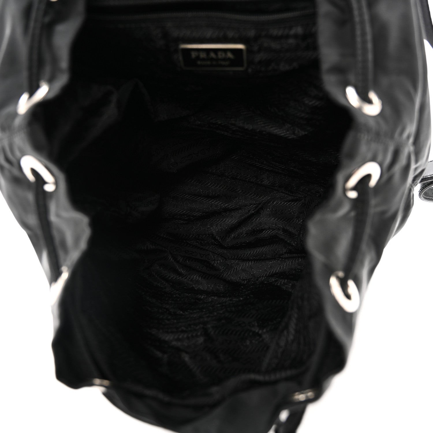 Prada Tessuto Nylon Vela Cinch Backpack Black