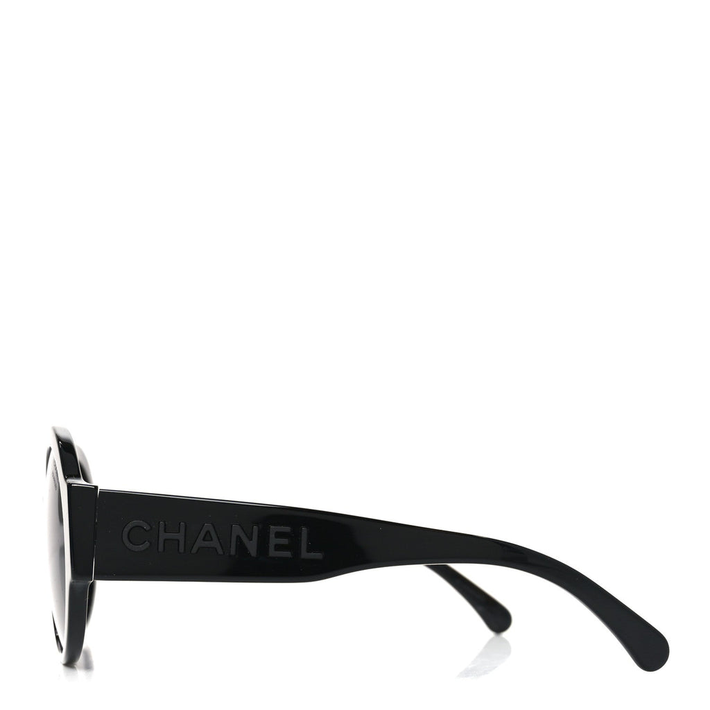 Acetate Polarized Round Sunglasses 5410-A Black