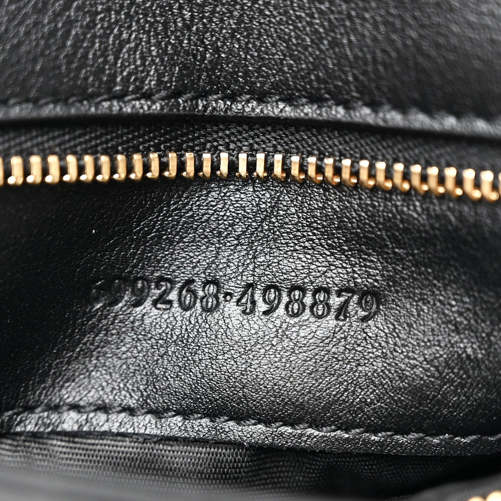 Gucci Roxy Calfskin Blondie Chain Shoulder Flap Bag Black