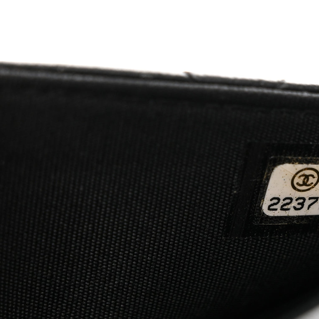 Chanel Lambskin Quilted Boy Wallet On Chain WOC Black