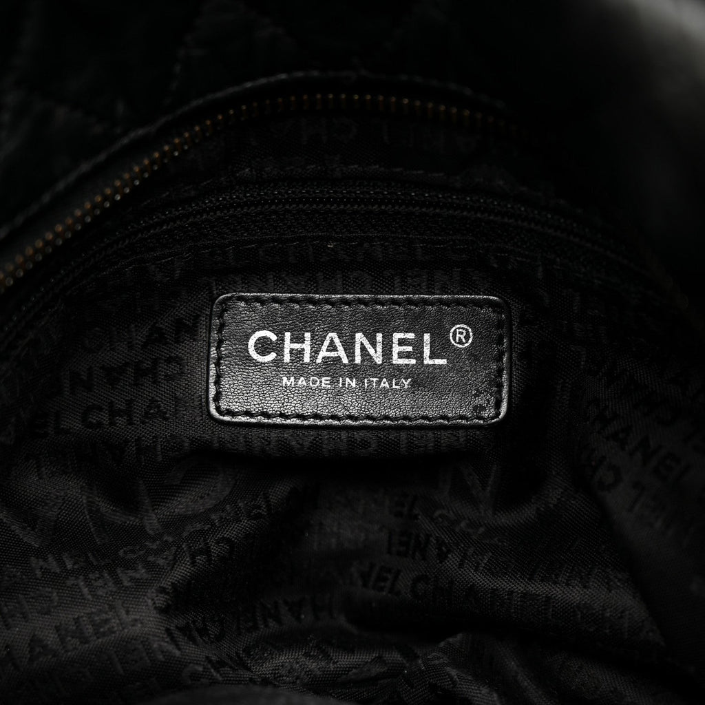 Chanel Distressed Lambskin Vintage Ligne Lady Braid Tote Black