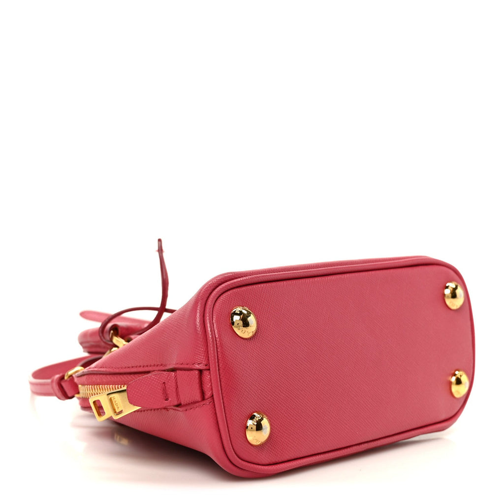 Prada Saffiano Lux Mini Promenade Tote Fuxia