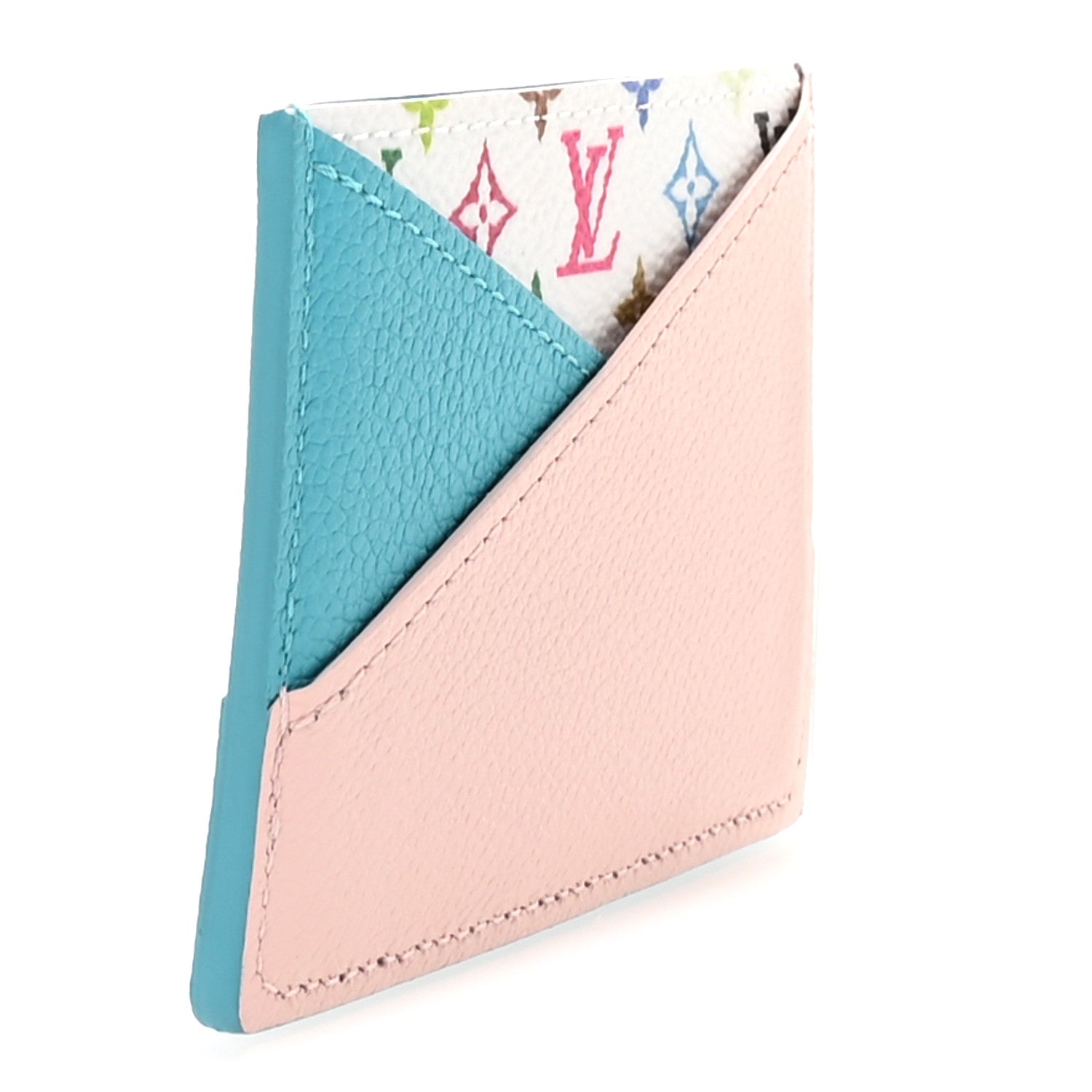 Louis Vuitton LV X TM Monogram Multicolor Criss-Cross Card Holder Kabira Blue Rose