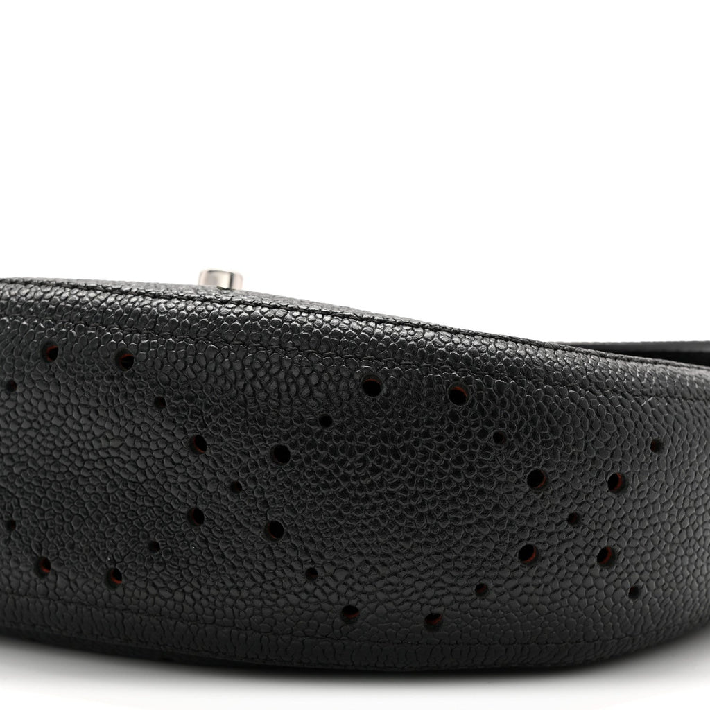 Chanel Caviar Perforated Messenger Bag Black