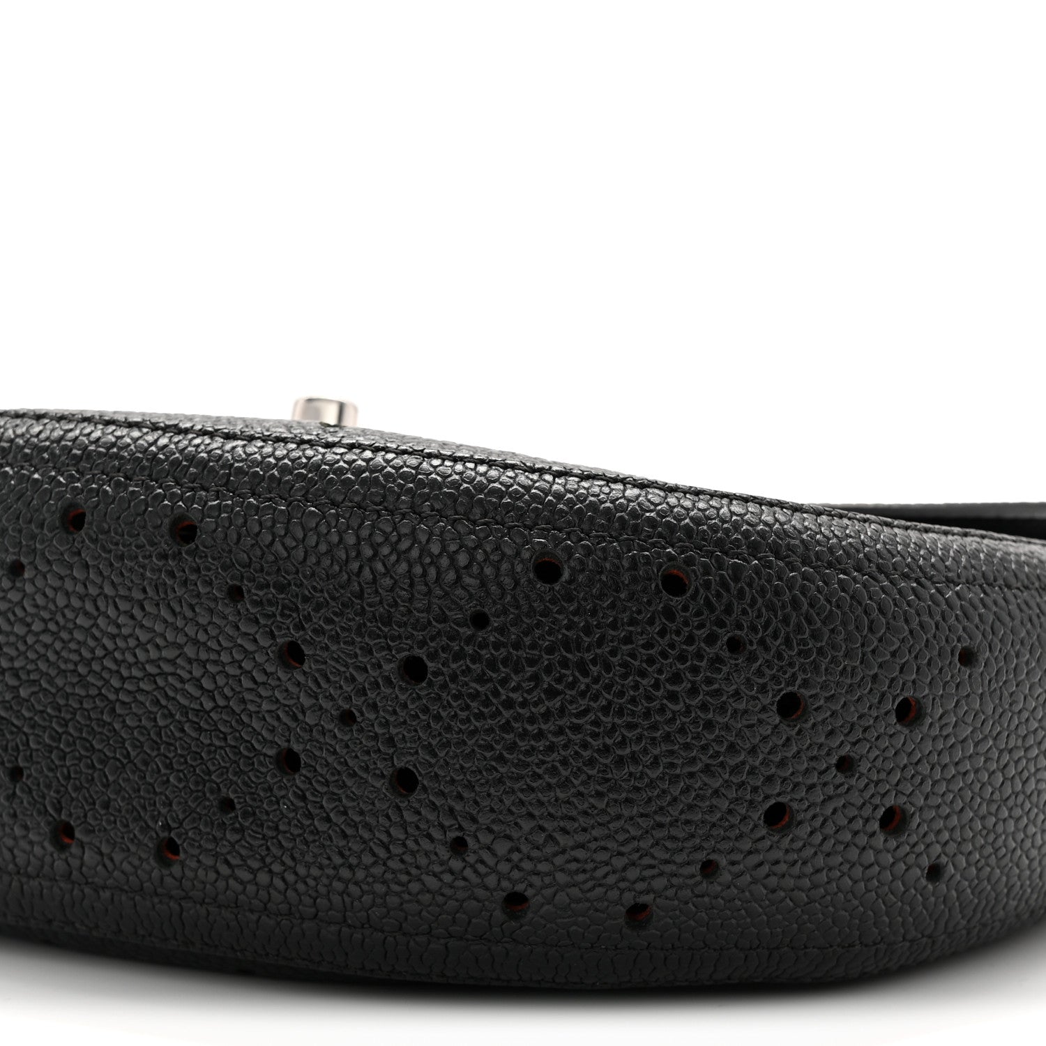 Chanel Caviar Perforated Messenger Bag Black