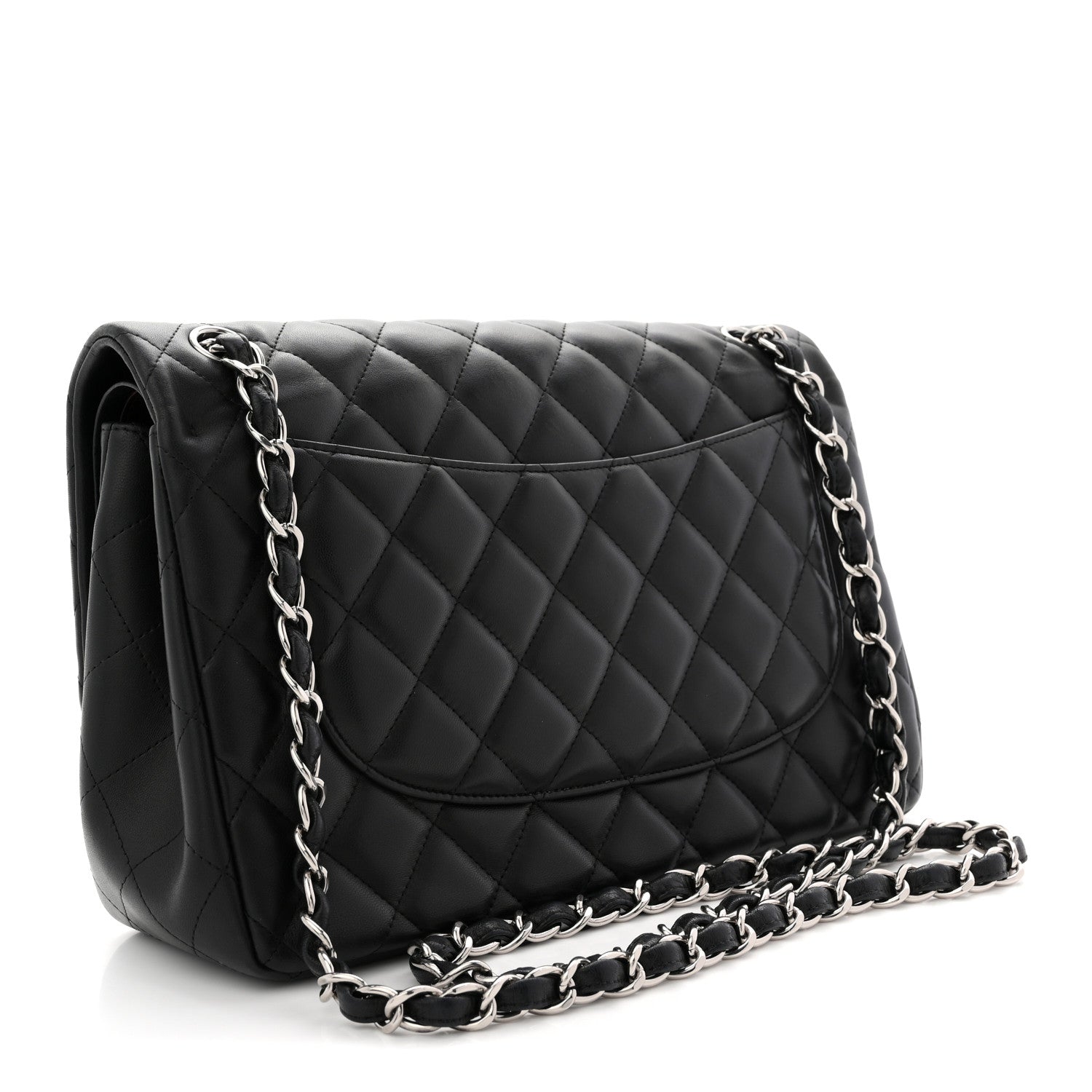 Chanel Lambskin Quilted Jumbo Double Flap Black
