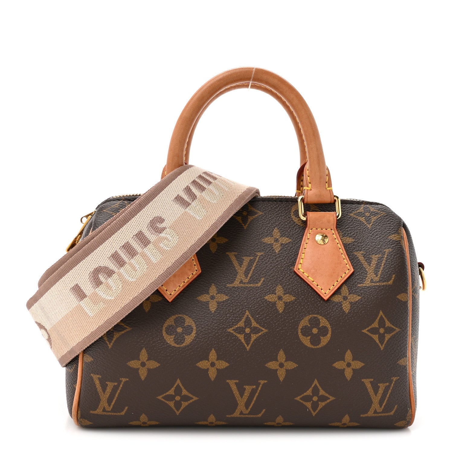 Louis Vuitton Monogram Speedy Bandouliere 20 Beige