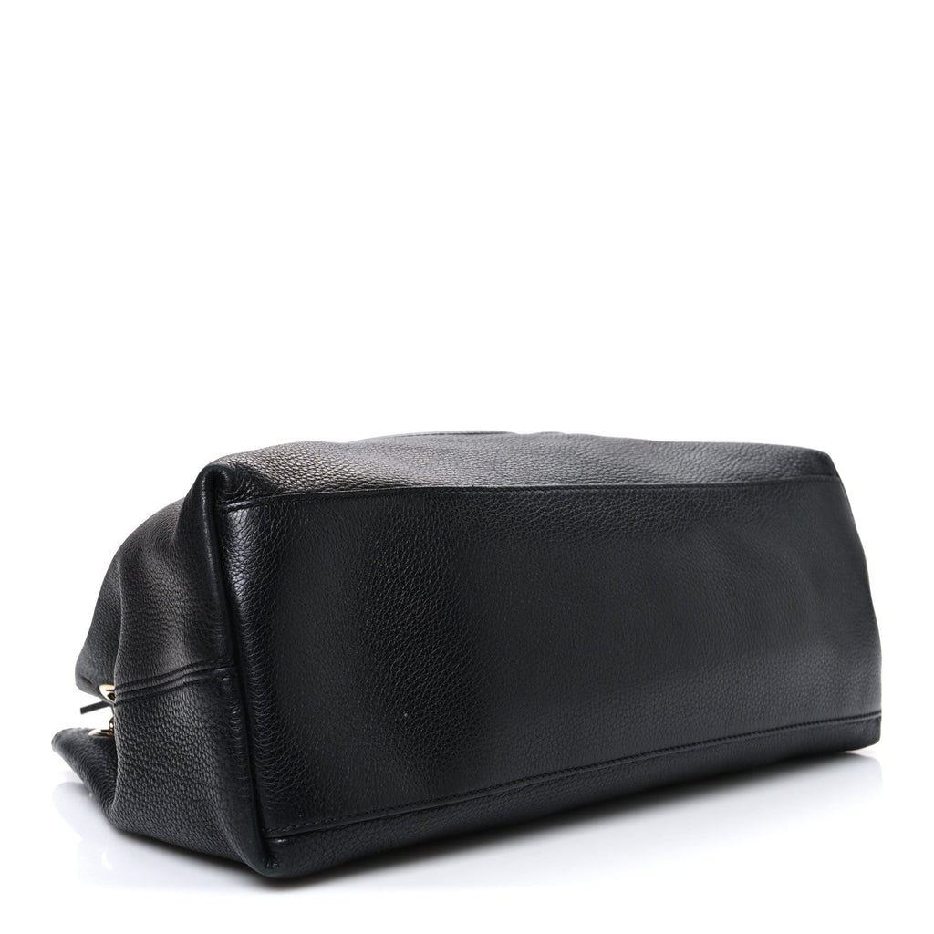 Gucci Pebbled Calfskin Medium Soho Chain Shoulder Bag Black