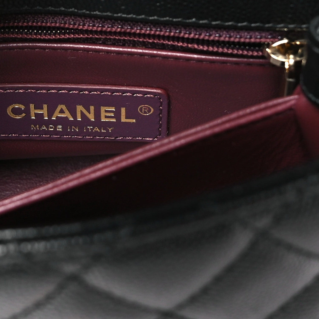 Chanel Caviar Quilted Extra Mini Coco Handle Flap Black