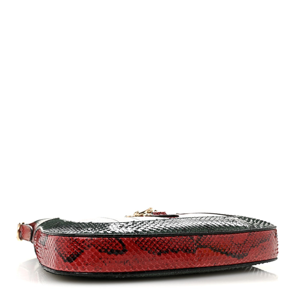 Gucci Snakeskin Web Small Jackie 1961 Hobo Green