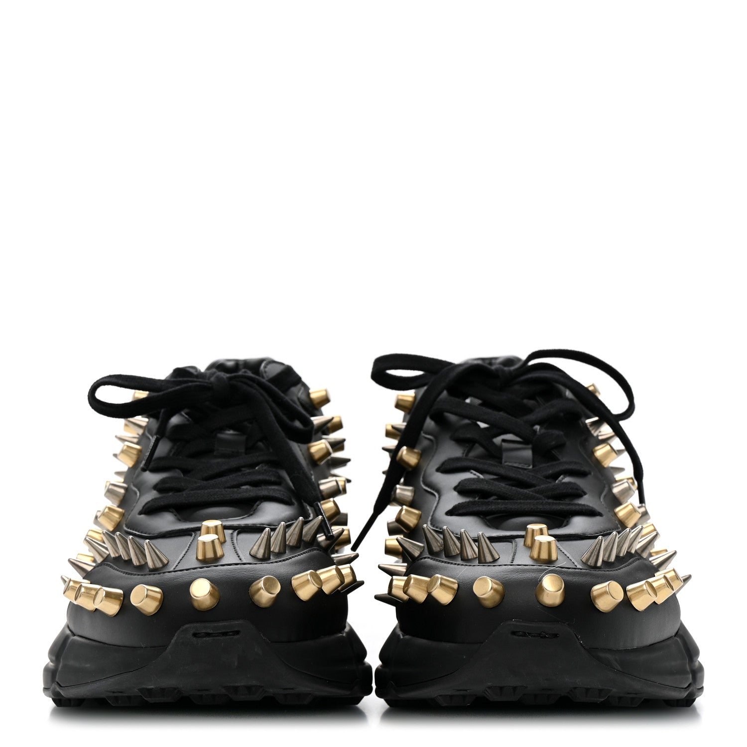 Gucci Demetra Spike Studded Mens Rhyton Sneakers 10 Black