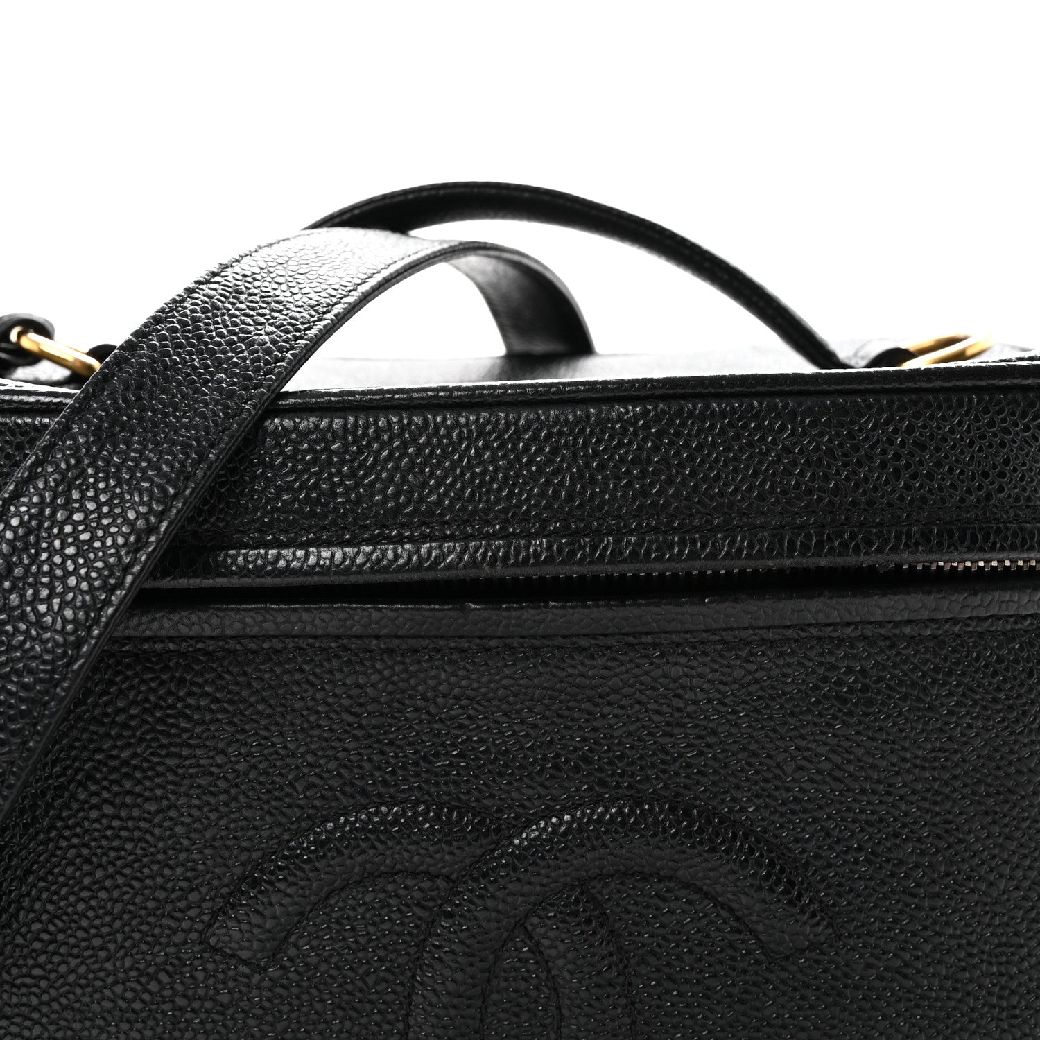 Chanel Caviar CC Vanity Train Case Black