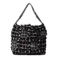 Chanel Tweed Patchwork Quilted Small Chanel 22 Black Pink White