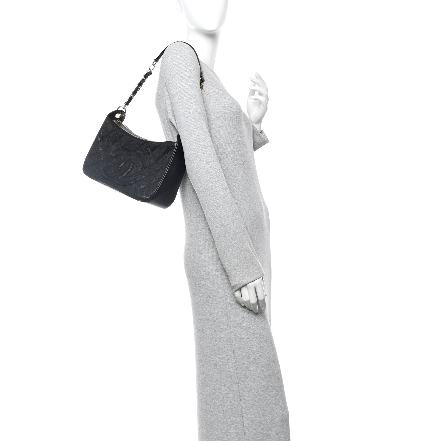 Chanel Caviar Quilted Timeless CC Shoulder Bag Black