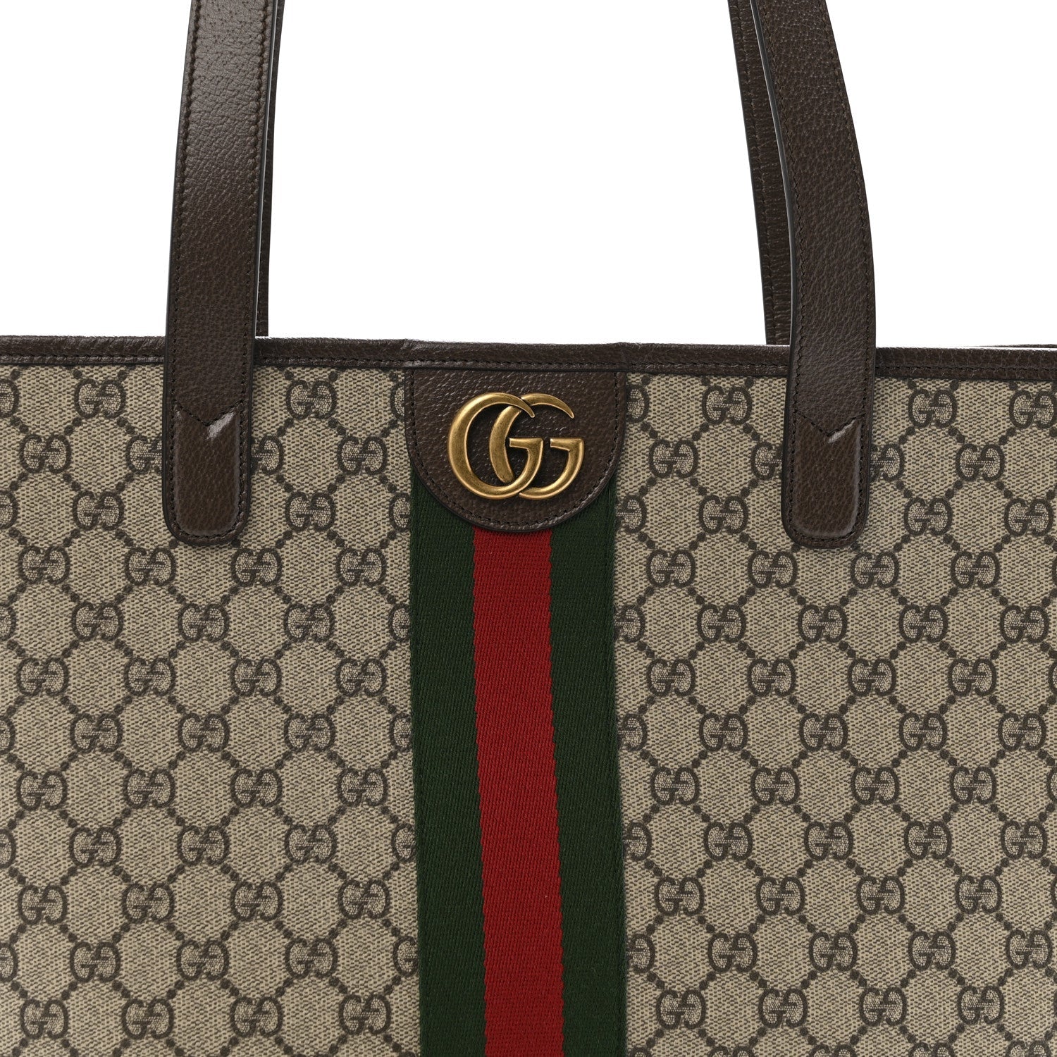 Gucci GG Supreme Monogram Medium Ophidia Tote Bag Brown