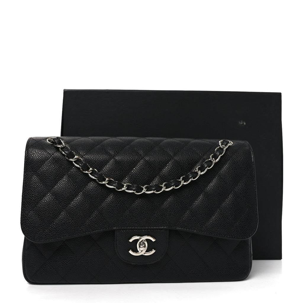 Chanel Caviar Quilted Jumbo Double Flap Black