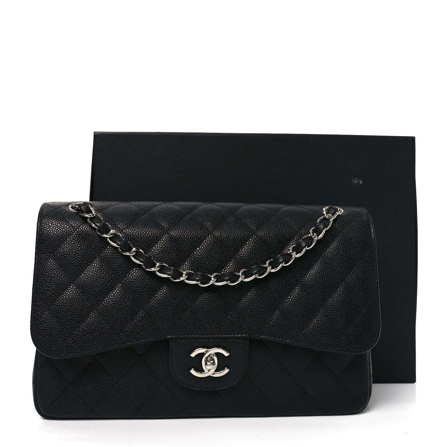 Chanel Caviar Quilted Jumbo Double Flap Black