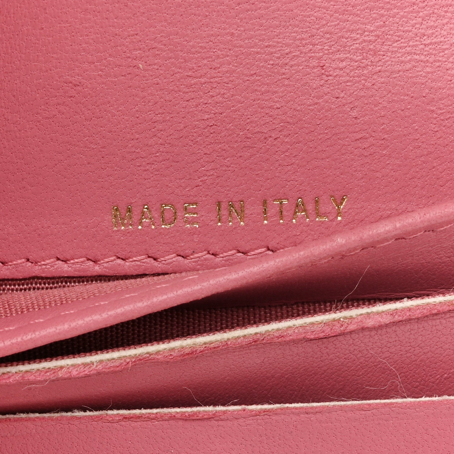 Calfskin Quilted Zip Around Bifold Wallet Pink