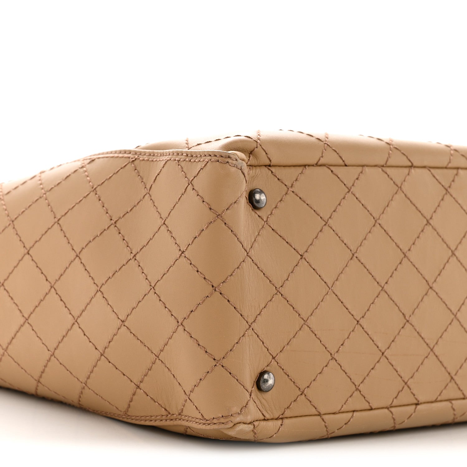 Chanel Calfskin Stitched CC Pocket Tote Beige